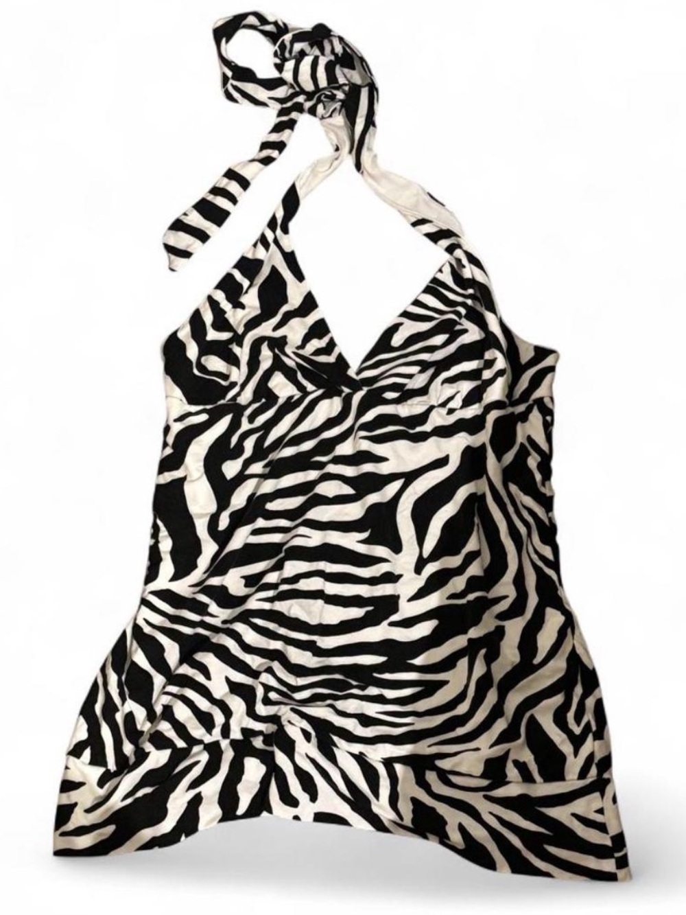 🦓Y2K Zebra Print Halter Top
